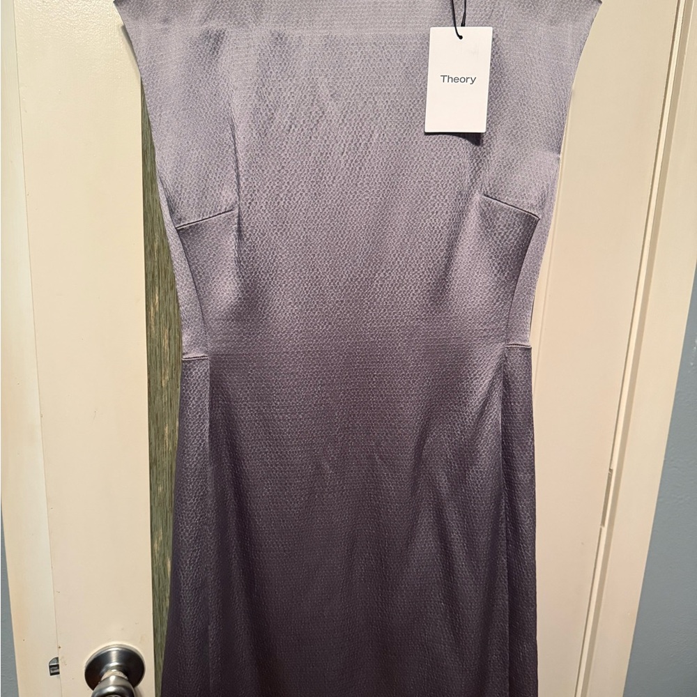 Theory Gray Textured Midi Dress